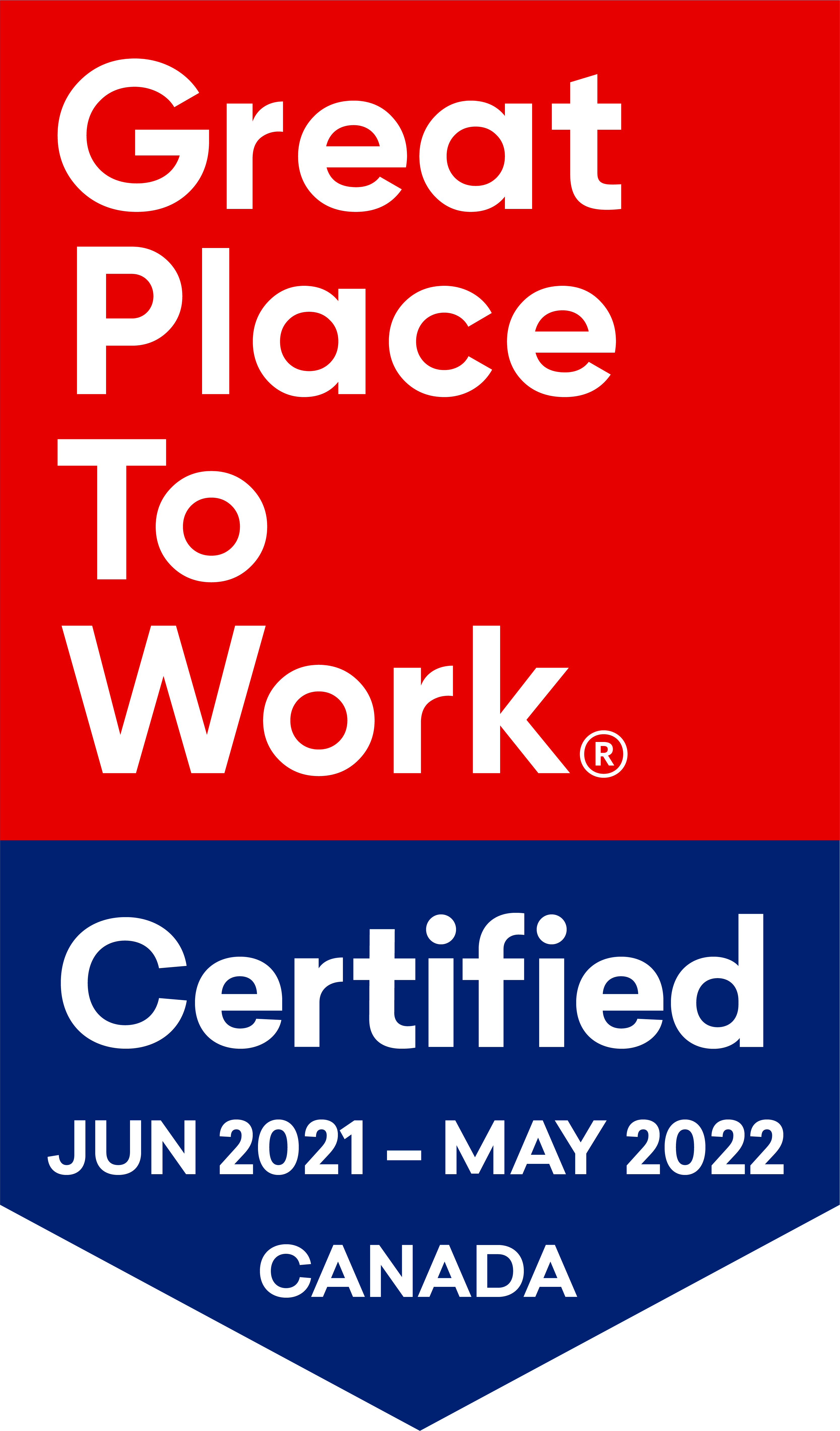 Great Place to Work Certified 2021-2022